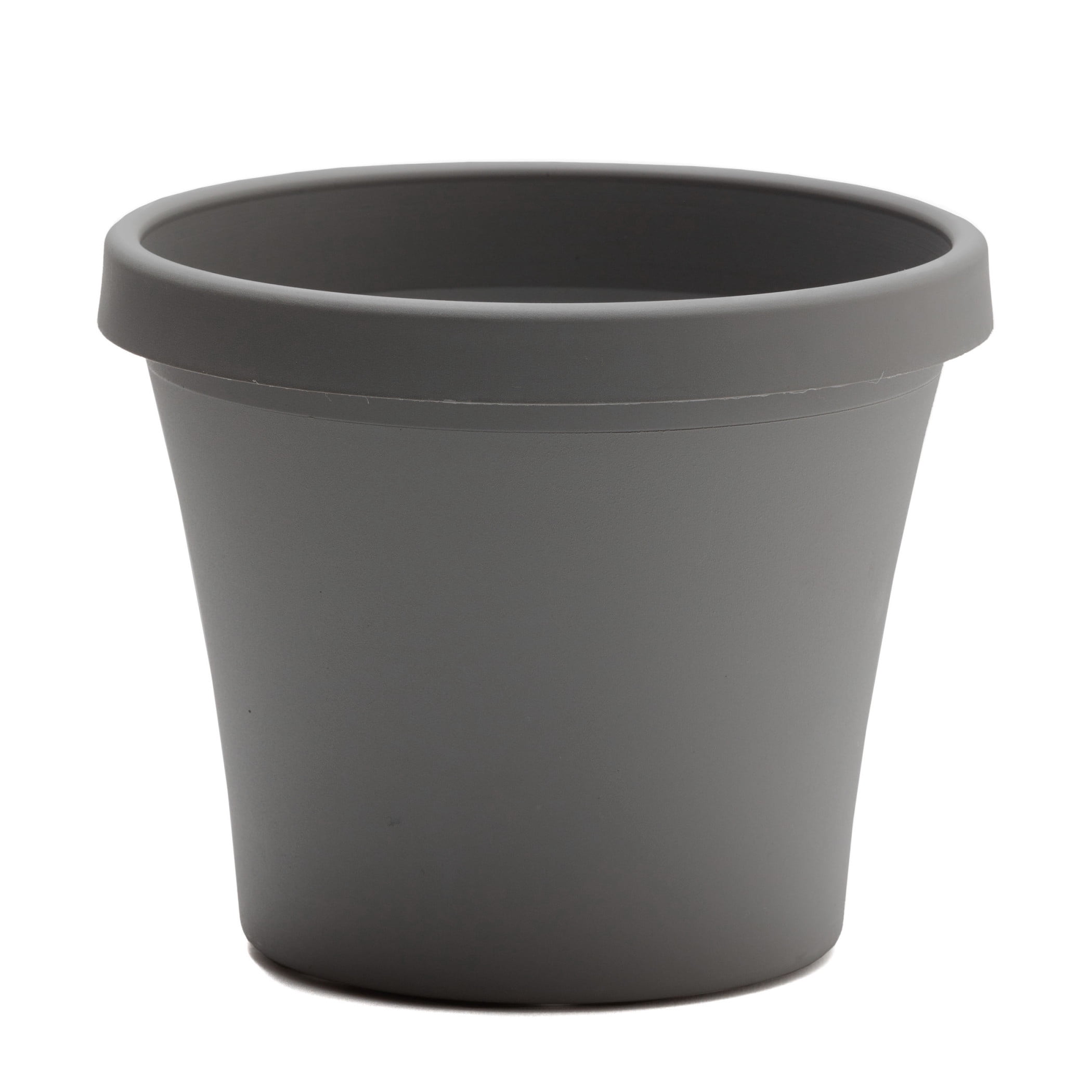 Bloem Terra 4" Round Plastic Planter with Drainage Holes - Indoor/Outdoor, 0.25 Gallon Capacity, Lightweight Garden Pot, Charcoal