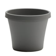 Bloem Terra 4" Round Plastic Planter with Drainage Holes - Indoor/Outdoor, 0.25 Gallon Capacity, Lightweight Garden Pot, Charcoal