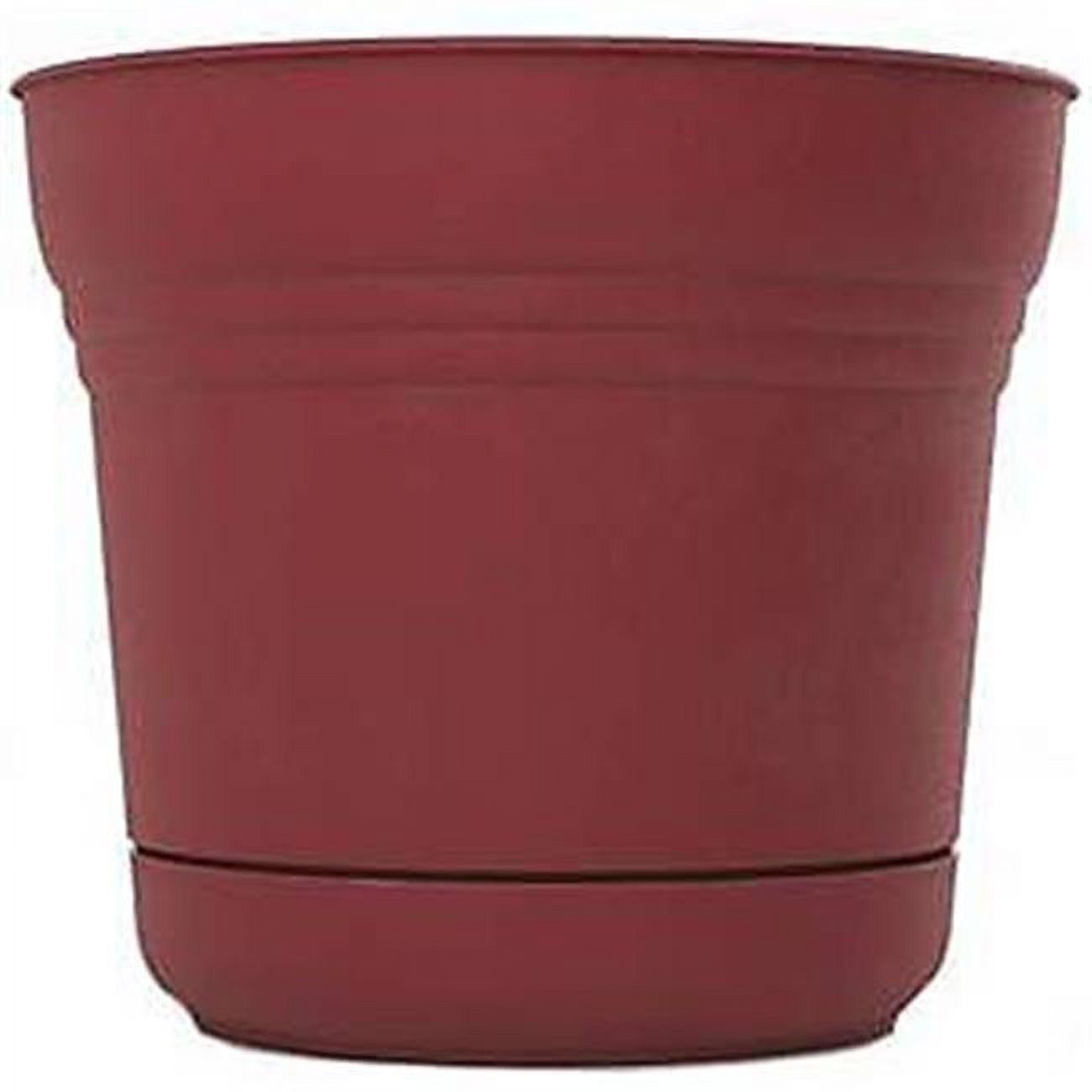 Vaso Bloem Saturn Rosso 25,4 Cm - Fioriera Con Sottovaso Integrato, Resistente Ai Raggi UV, Finitura Testurizzata