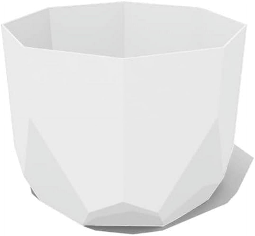 Bloem 5 in. H X 6 in. D Resin Tuxton Planter Casper White