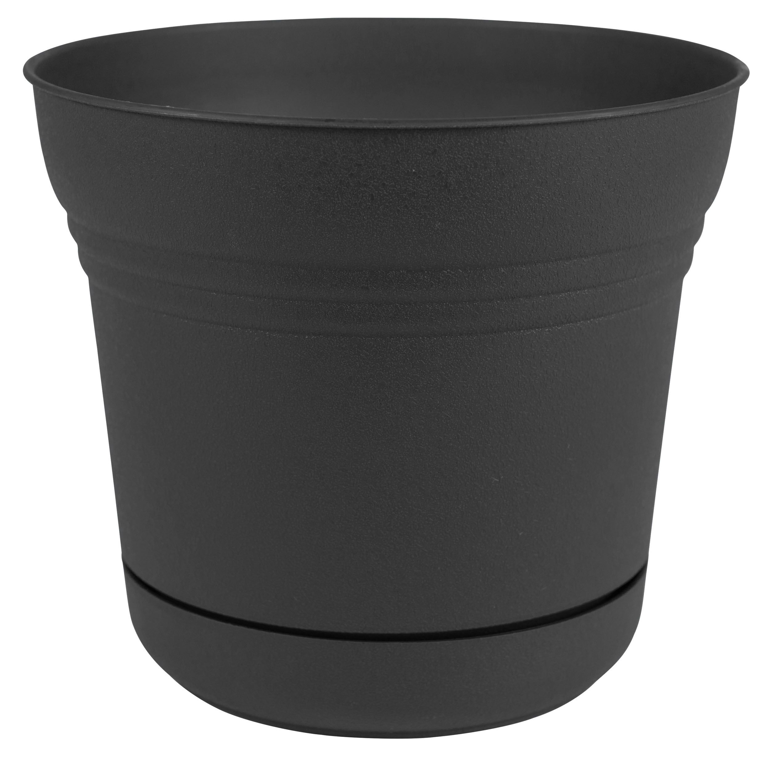 Bloem 5" Black Round Plastic Planter with Saucer