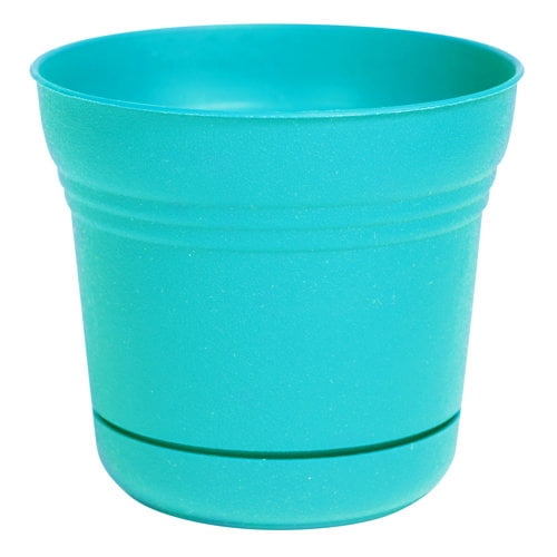 Bloem 5" x 5" x 4.5" Round Calypso Plastic and Resin Solid Print Plant Planter