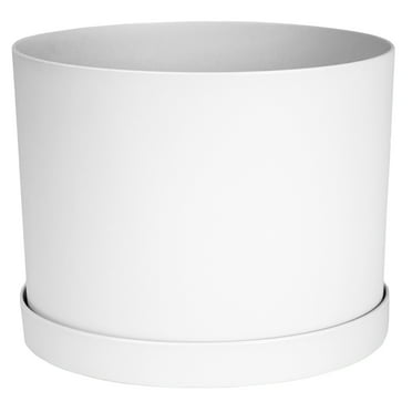 Bloem 6-in Mathers Round Resin Planter with Saucer - White