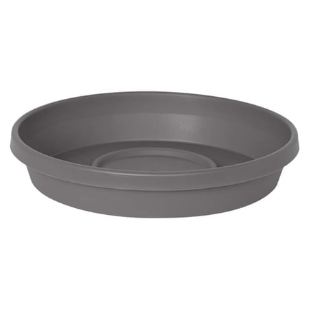 Bloem 6" Terra Round Plant Saucer, Lightweight UV-Resistant Resin Outdoor & Indoor Flower Pot Tray - Traditional Design and Durable for Garden and Home Décor - Fits 6-inch Planter Pots, Charcoal Grey