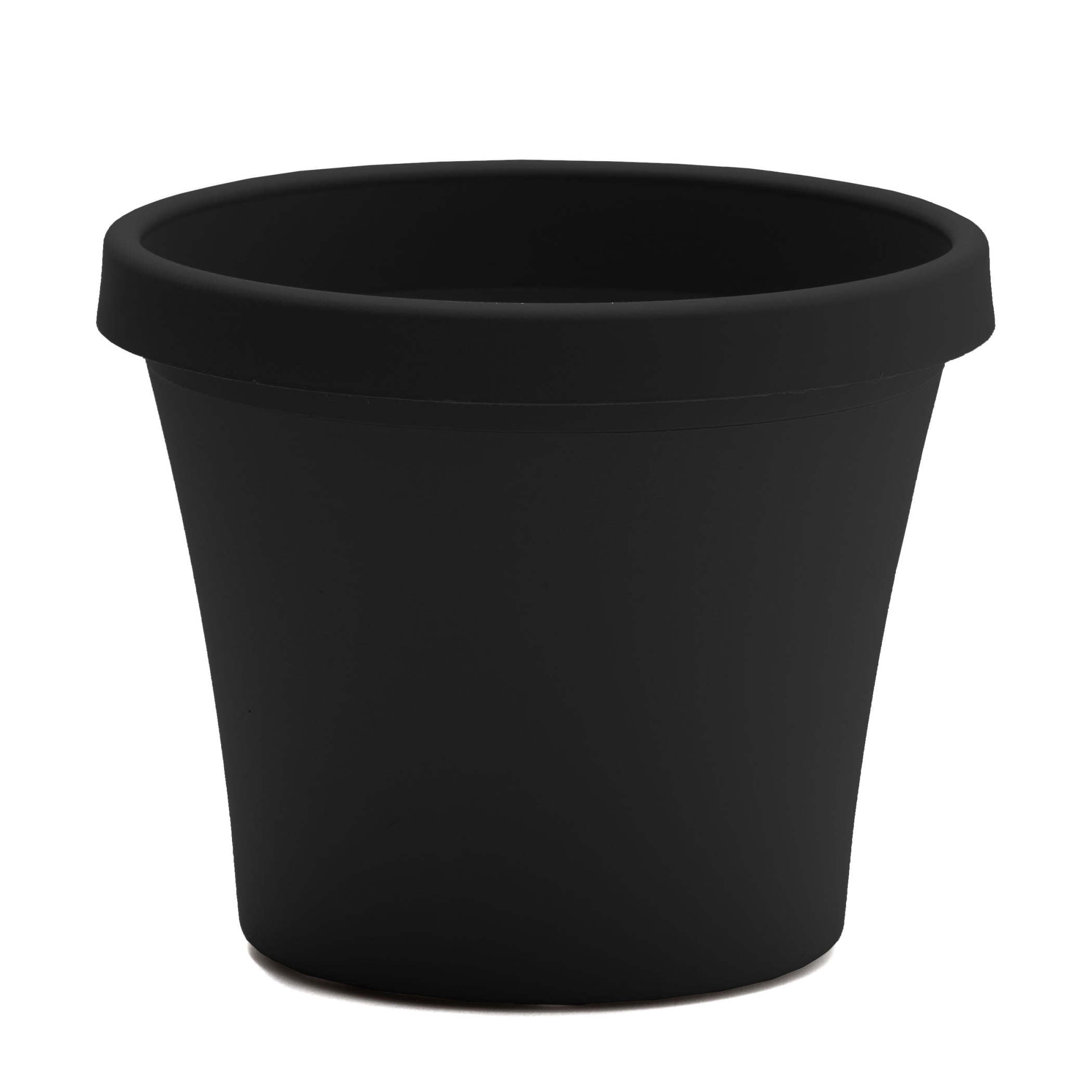 Bloem Terra 6" Round Plastic Planter with Drainage Holes - Indoor/Outdoor, 0.5 Gallon Capacity, Lightweight Garden Pot, Black