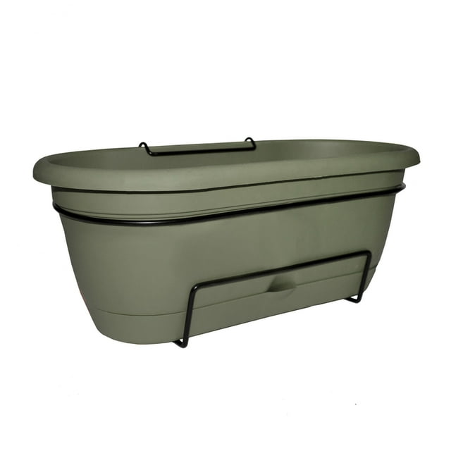 Bloem 7026166 7.5 x 9.13 x 18 in. Resin Lucca Window Box, Living Green