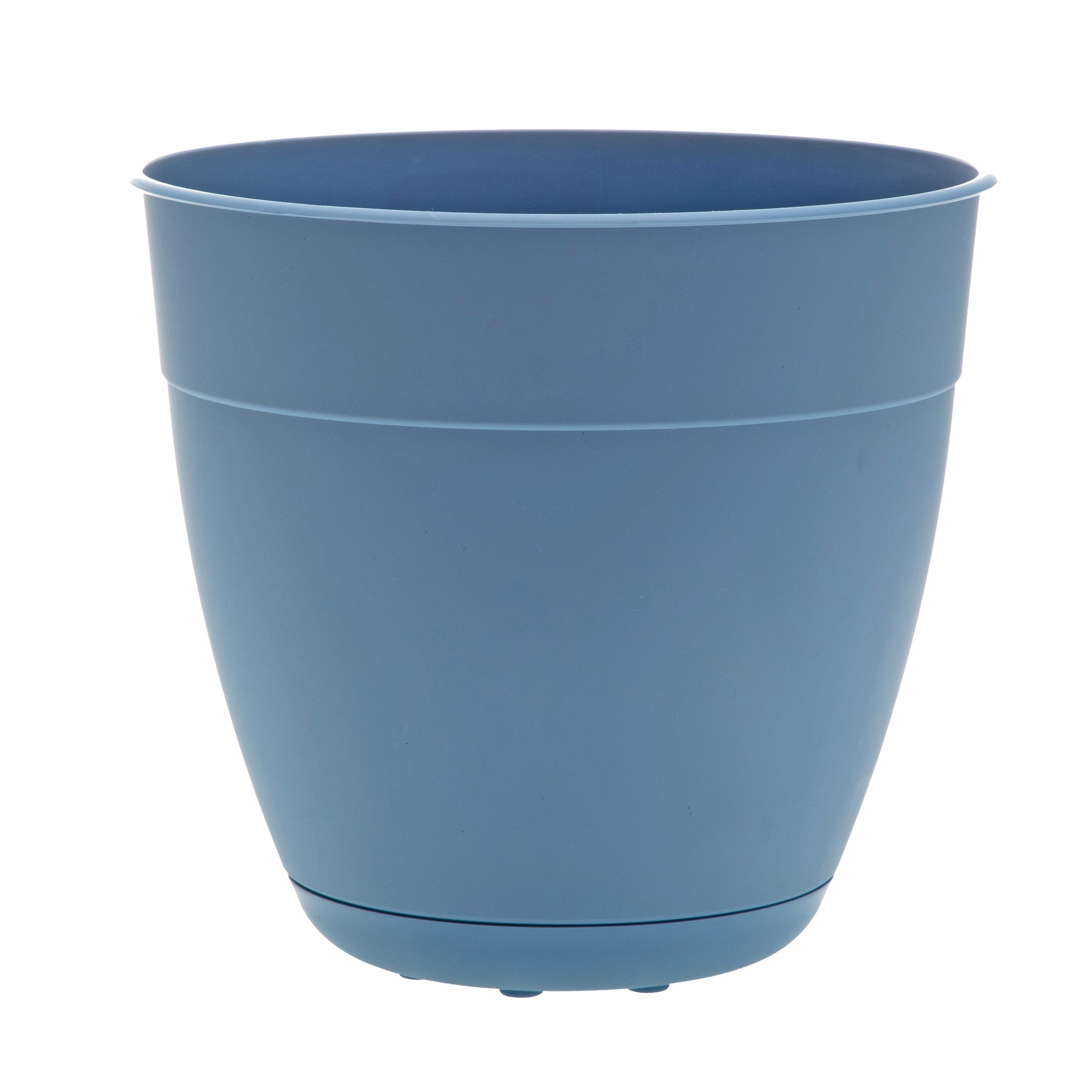 Ocean Blue 8-inch Recycled Plastic Indoor/Outdoor Planter with Saucer