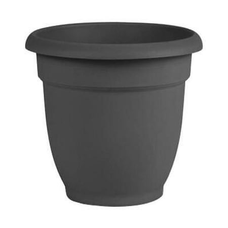 Bloem 8 in. Dia. Polyresin Ariana Planter Charcoal