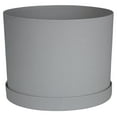 thumbnail image 1 of Bloem 8-in Mathers Round Resin Planter with Saucer - Cement Gray, 1 of 6