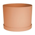 thumbnail image 1 of Bloem Mathers 8" Plastic Planter - Modern Indoor Pot with Drainage Hole and Saucer Tray, Muted Terra Cotta, 1 of 2