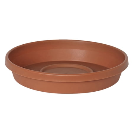Bloem 8" Terra Round Plant Saucer, Lightweight UV-Resistant Resin Outdoor & Indoor Flower Pot Tray - Traditional Design and Durable for Garden and Home Décor - Fits 8-inch Planter Pots, Terra Cotta