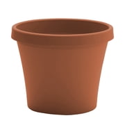 Bloem Terra 8" Round Plastic Planter with Drainage Holes - Indoor/Outdoor, 1 Gallon Capacity, Lightweight Garden Pot, Terra Cotta