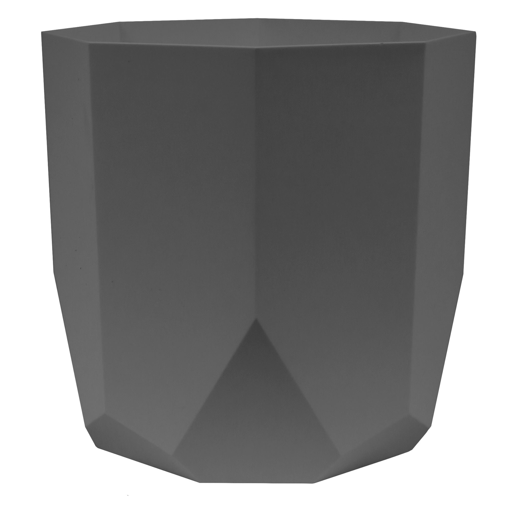 Bloem 8" Charcoal Geometric Resin Hexagon Planter