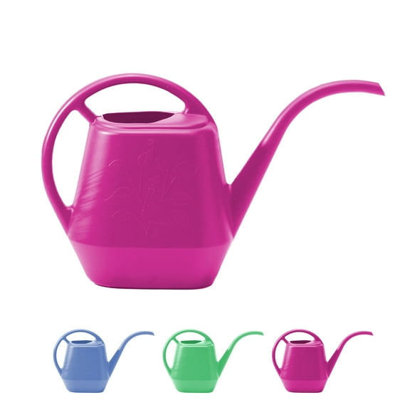 Bloem Aqua Rite 56 Fl Oz (.44 Gallon) Fuchsia Resin Watering Can for Indoor and Outdoor Use