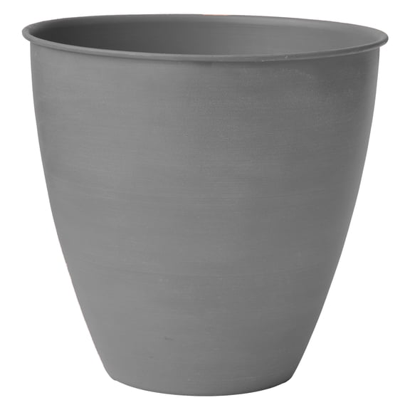 Bloem Arbor 6" Indoor Metal Cachepot - Decorative Planter with Powder-Coated Finish, Removable Drain Plug, Charcoal