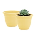 thumbnail image 1 of Bloem Ariana 12" Self-Watering Plastic Planter - Rolled Rim Indoor/Outdoor Garden Pot, Daffodil, 2-Pack, 1 of 8