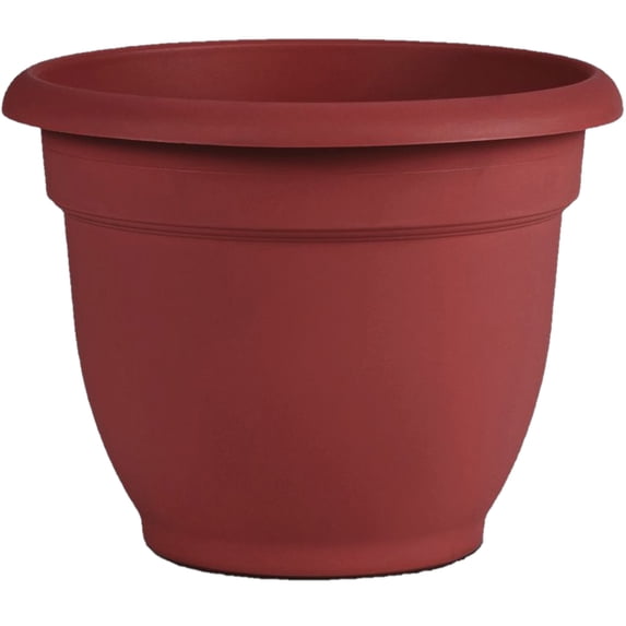 Bloem Ariana Pot Planter: 12" - Burnt Red - Durable Resin Pot, For Indoor and Outdoor Use, Gardening, Self Watering Disk Included, 3 Gallon Capacity