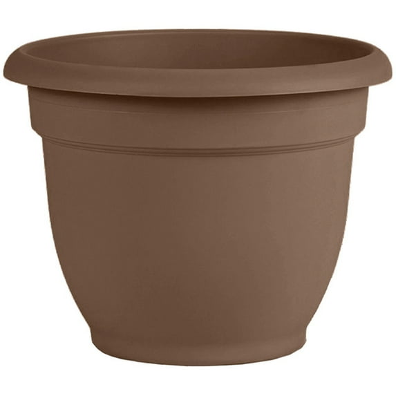 Bloem Ariana Pot Planter: 20" - Chocolate - Durable Resin Pot, For Indoor and Outdoor Use, Gardening, Self Watering Disk Included, 11 Gallon Capacity