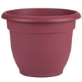 thumbnail image 1 of Bloem Self-Watering Planter, 2 gal Capacity, 10 in Dia 11 in Top x 6 in Base W x 10 in H, Resin, Clay Texture Amaranth, 1 of 7
