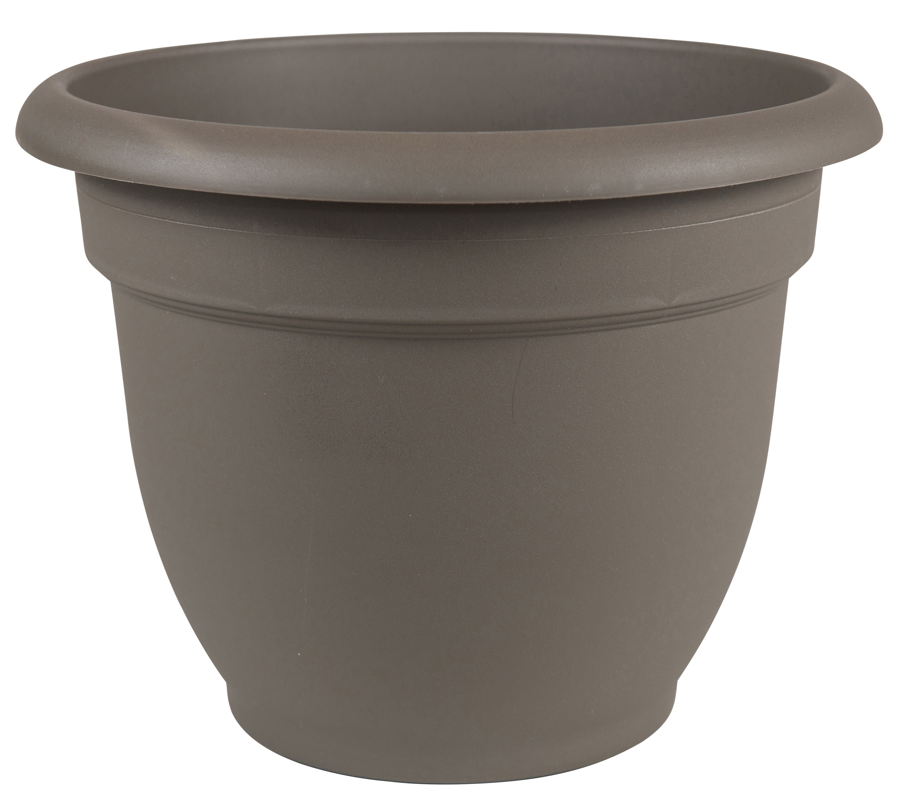 Bloem Ariana 13.7 in. H x 17.6 in. W Plastic Flower Pot Charcoal Bloem Ariana 13.7 in. H x 17.6 in. W Plastic Flower Pot Charcoal