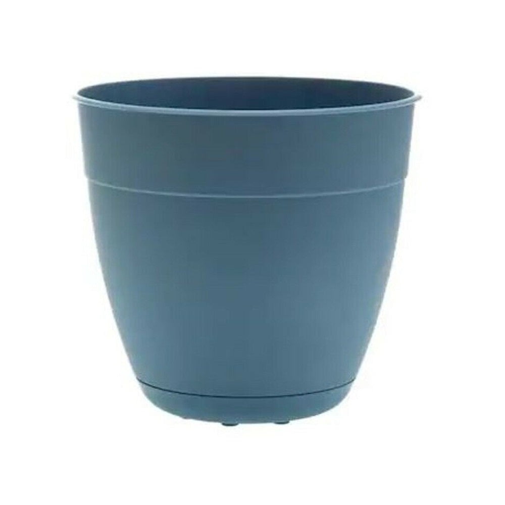 Ocean Blue 8-inch Recycled Plastic Indoor/Outdoor Planter with Saucer