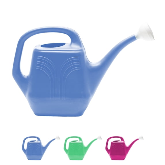 Bloem Classic 2 Gallon Plastic Watering Can - Indoor/Outdoor with 256 Fl Oz Capacity, Removable Nozzle, Peri-Blue