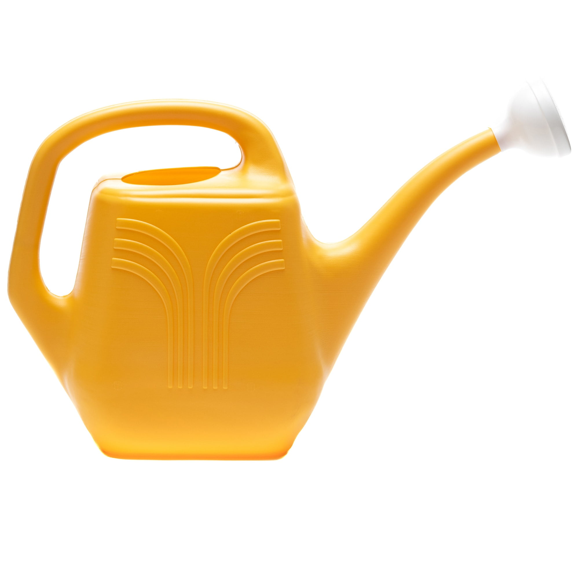 Earthy Yellow 2-Gallon Plastic Watering Can with Removable Nozzle