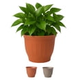 thumbnail image 1 of Bloem Colonnade 12" Round Plastic Planter, Indoor/Outdoor Garden Pot with Embossing, Terra Cotta, 1 of 5
