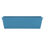 Bloem Dayton 24" Plastic Window Box Planter with Saucer Tray 100% Recycled Plastic, for Window Sill & Ledge, Ocean Blue