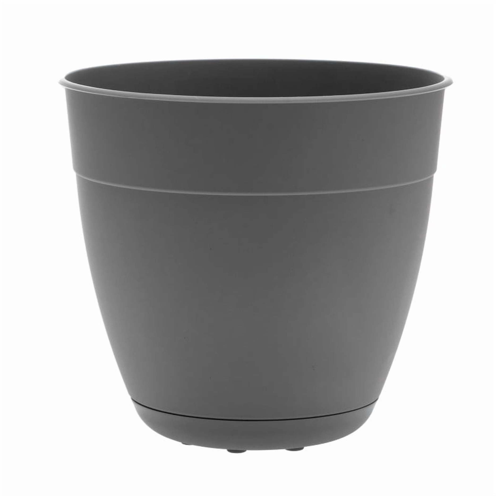 Bloem Dayton 6" Plastic Planter - 100% Recycled Plastic Indoor/Outdoor Garden Pot with Drainage Holes & Saucer Tray, Charcoal