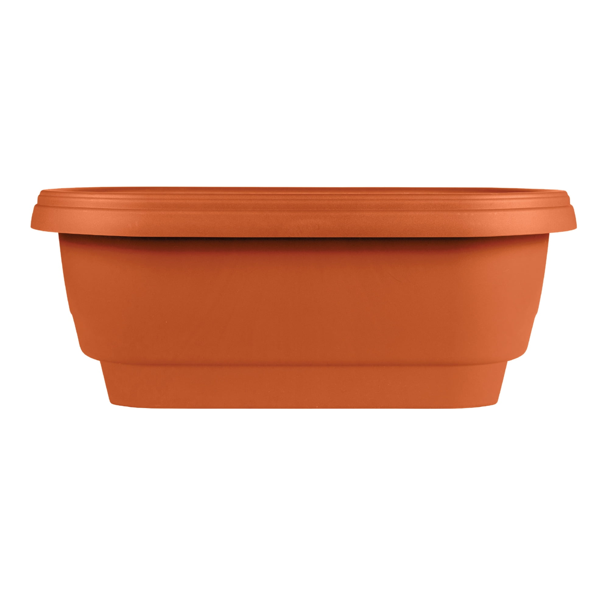 Terracotta Rectangular Resin Deck Rail Planter, 24-inch