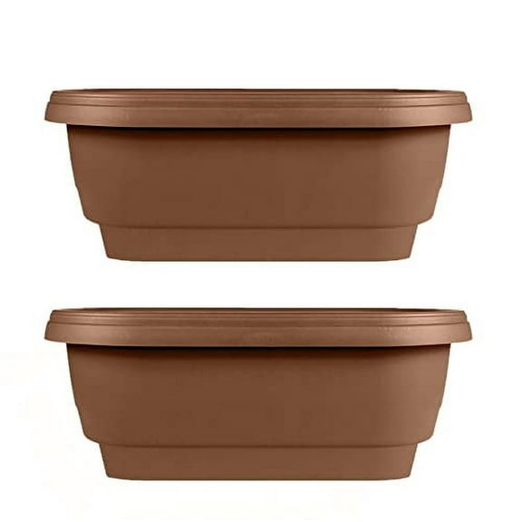 Bloem Deck Rail Planter, Balcony, Deck Balcony Rail Planter 24" Chocolate Brown 2-Pack