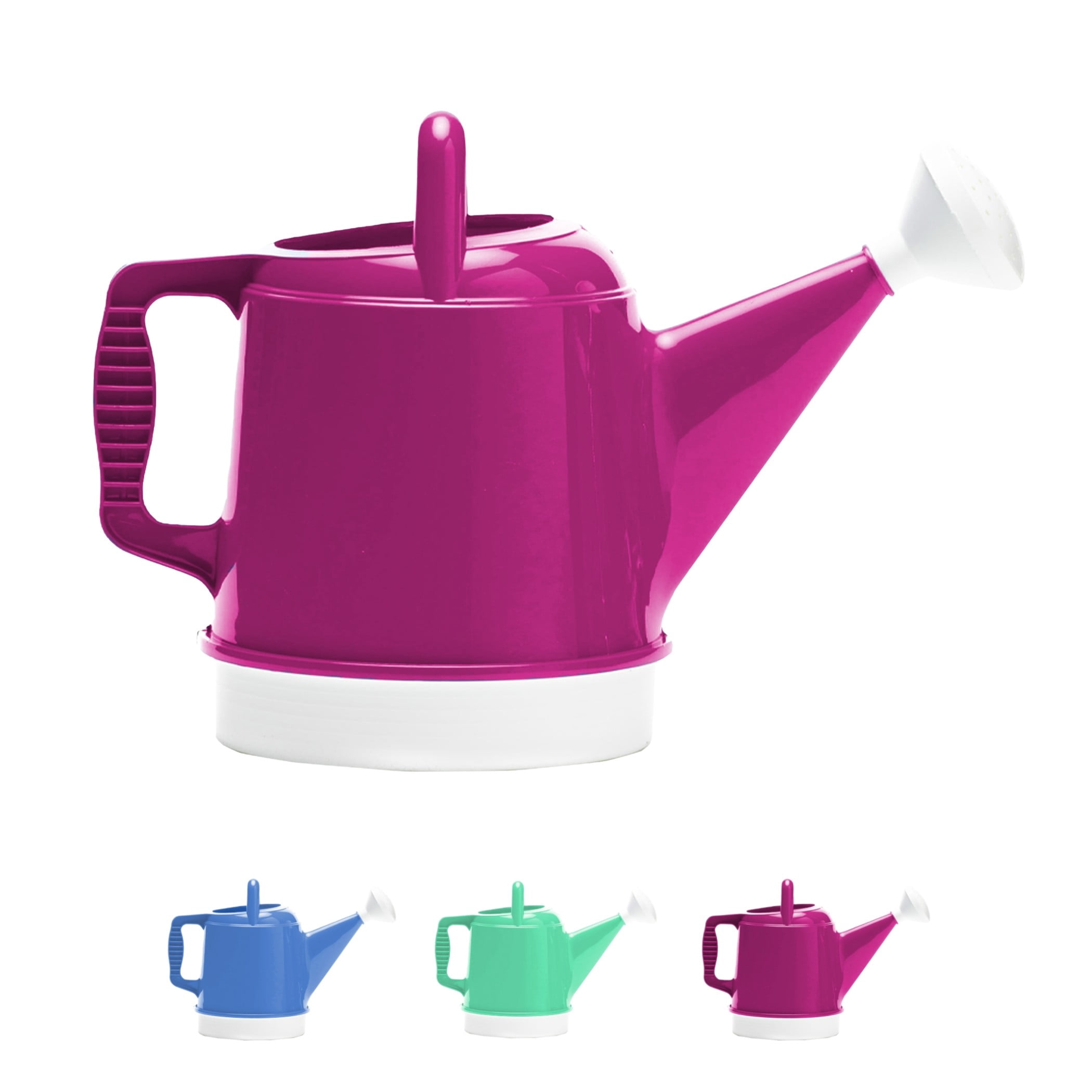 Bloem Deluxe 2 Gallon Plastic Watering Can - Indoor/Outdoor with 256 Fl Oz Capacity, Removable Nozzle, Shatterproof, Fuchsia