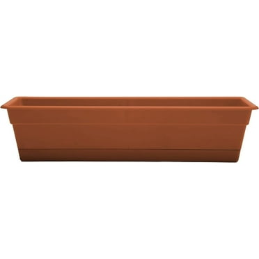Bloem Dura Cotta 24" Terracotta Window Box Planter with Removable Tray
