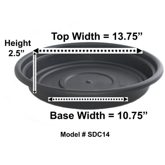 Bloem Dura Cotta Plant Saucer Tray 14" Black