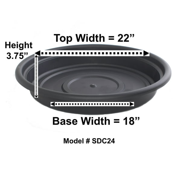 Bloem Dura Cotta Plant Saucer Tray 24" Black