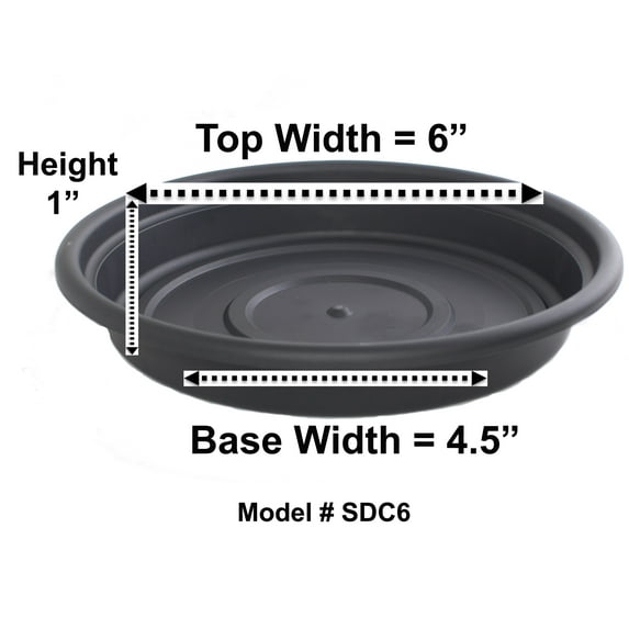 Bloem Dura Cotta Plant Saucer Tray 6" Black