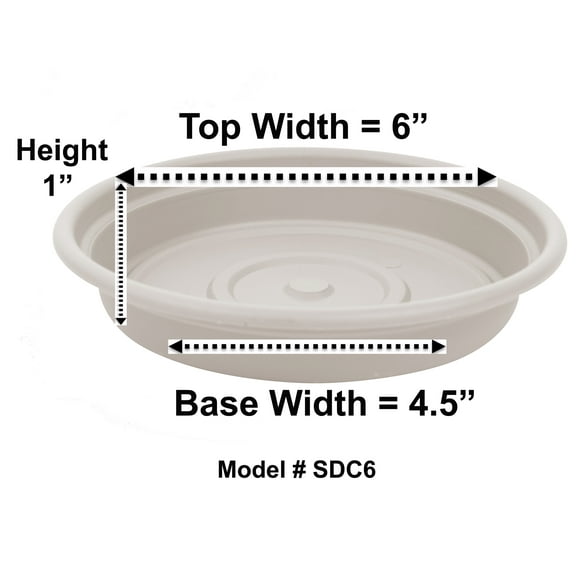 Bloem Dura Cotta Plant Saucer Tray 6 in. Taupe