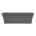 thumbnail image 1 of Bloem Dura Cotta Window Box Planter W/Tray 36 x 5.75 Plastic Rectangle Charcoal Gray, 1 of 5