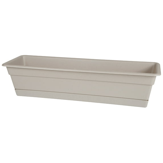 Bloem Dura Cotta Window Box Planter w/Tray 24" Taupe