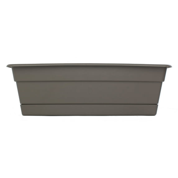 Bloem Dura Cotta Window Box Planter w/Tray 30" Peppercorn