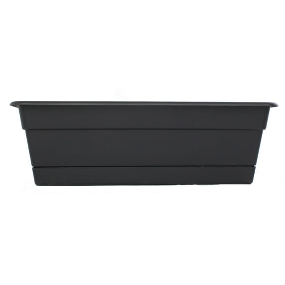 Bloem Dura Cotta Window Box Planter w/Tray 36" Black