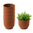 thumbnail image 1 of Bloem Enzo 4" Plastic Round Decorative Planter, Terra Cotta, 6-Pack, 1 of 6