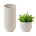thumbnail image 1 of Bloem Enzo 4" Plastic Round Decorative Planter, Vanilla Bean, 6-Pack, 1 of 8