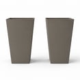thumbnail image 1 of Bloem Finley 20" Tall Tapered Plastic Planter, Indoor/Outdoor, Peppercorn, Set of 2, 1 of 5