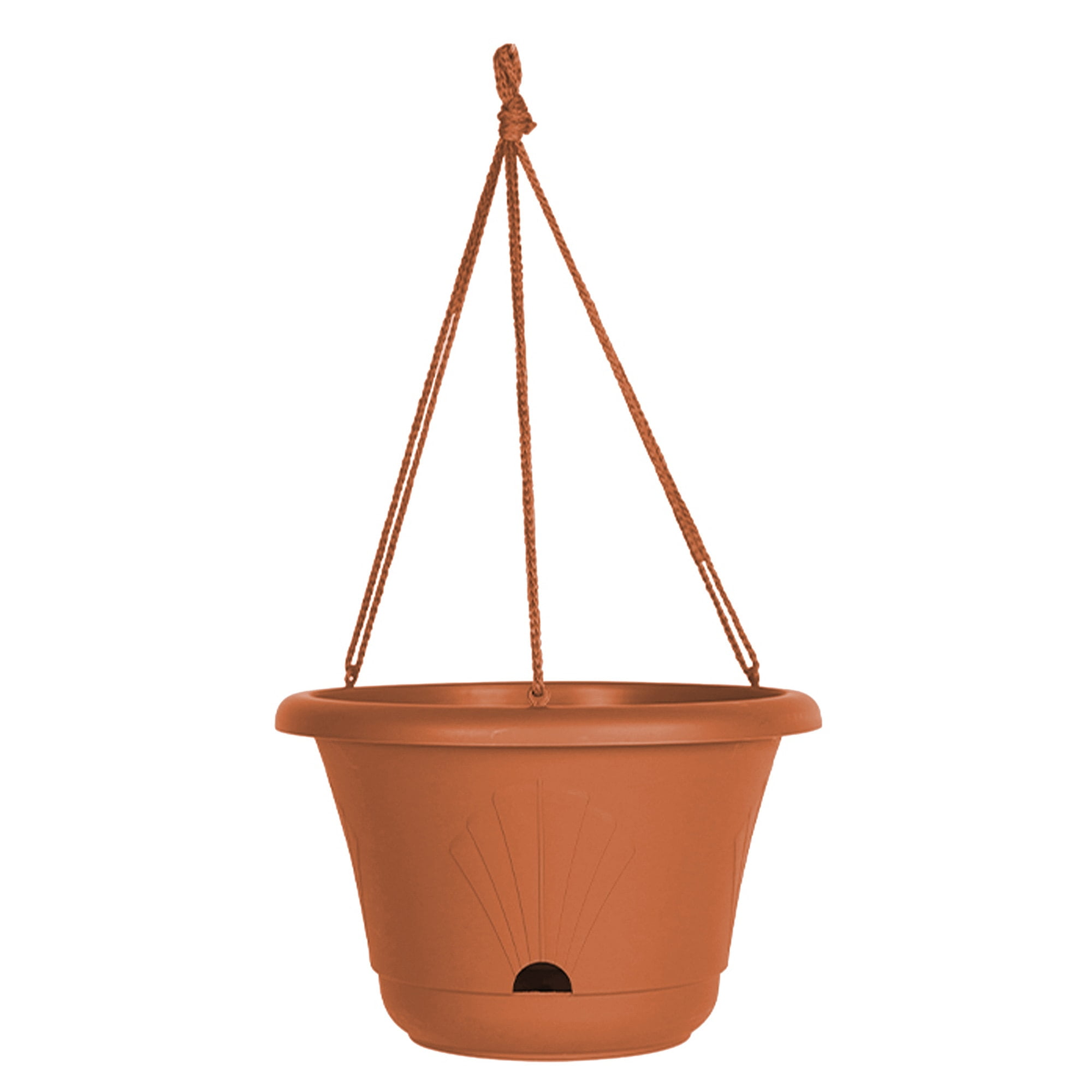 Terra Cotta Self-Watering Hanging Basket with Macrame Cord