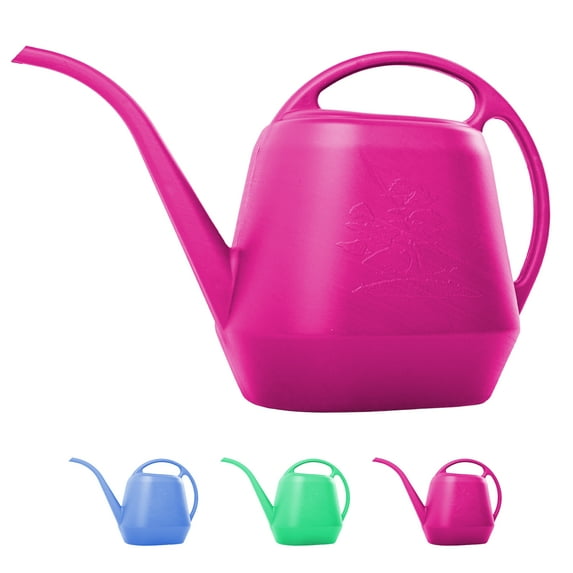 Bloem Aqua Rite 144 Fl Oz Resin Plastic Watering Can - Indoor & Outdoor, Narrow Spout, Comfortable Dual Handles for Flowers and Houseplants, Fuchsia