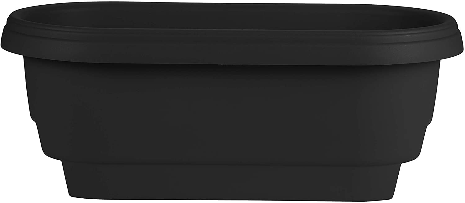 Bloem Llc DR2400 12" x 24" x 9" Black Plastic Rectangle Center Mounted