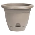 thumbnail image 1 of Bloem Lucca Self Watering Planter W/ Saucer 15.25 x 12.5 Plastic Round Pebble Stone Beige, 1 of 6