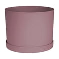 thumbnail image 1 of Bloem Mathers 8" Plastic Planter - Modern Indoor Pot with Drainage Hole and Saucer Tray, Dusty Rose, 1 of 6